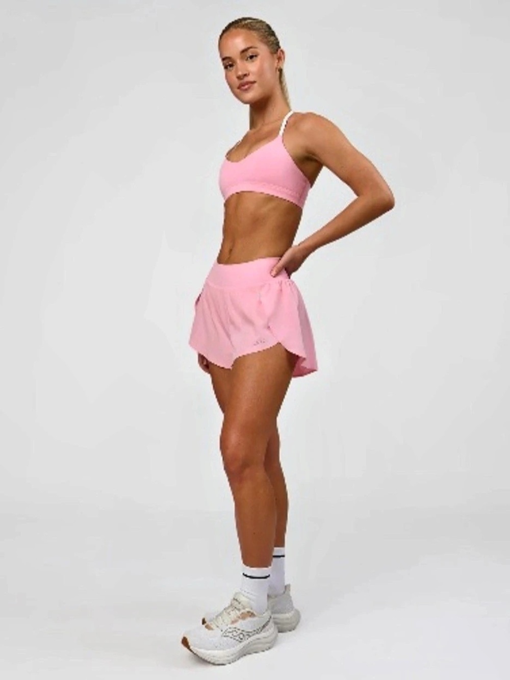 LSKD Momentum Sports Bra Pink & White - Picture 5 of 6